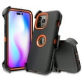 thumbnail image 1 of NIFFPD iPhone 14 Pro Case with Belt-Clip Holster , Heavy Duty Hard Shockproof Protective Phone Case for iPhone 14 Pro 6.1" Black+Orange, 1 of 8