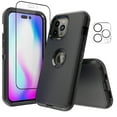 thumbnail image 1 of NIFFPD iPhone 14 Pro Case with Screen Protector + Camera Lens Protector, Heavy Duty Hard Shockproof Phone Case for iPhone 14 Pro 6.1" Black, 1 of 7