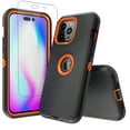 thumbnail image 1 of NIFFPD iPhone 14 Pro Case with Screen Protector, Heavy Duty Hard Shockproof Protective Phone Case for iPhone 14 Pro 6.1" Black+Orange, 1 of 7