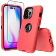 thumbnail image 1 of NIFFPD iPhone 14 Pro Case with Screen Protector, Heavy Duty Hard Shockproof Protective Phone Case for iPhone 14 Pro 6.1" Red+Black, 1 of 3