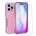 thumbnail image 1 of NIFFPD iPhone 14 Pro Case with Screen Protector, Shockproof Full Coverage Protective Cover Phone Case for iPhone 14 Pro 6.1" Pink, 1 of 6