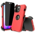thumbnail image 1 of NIFFPD iPhone 14 Pro Max Case with Screen Protector（Anti Spy Privacy） + Belt-Clip Holster, Heavy Duty Hard Shockproof Phone Case for iPhone 14 Pro Max 6.7" Red+Black, 1 of 4