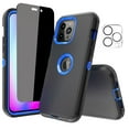 thumbnail image 1 of NIFFPD iPhone 14 Pro Max Case with Screen Protector （Anti Spy Privacy） + Camera Lens Protector, Heavy Duty Hard Shockproof Phone Case for iPhone 14 Pro Max 6.7" Black+Dark Blue, 1 of 3