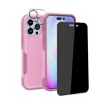 thumbnail image 1 of NIFFPD iPhone 14 Pro Max Case with Screen Protector（Anti Spy Privacy）+ Camera Lens Protector, Shockproof Full Coverage Protective Cover Phone Case for iPhone 14 Pro Max 6.7" Pink, 1 of 7