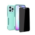 thumbnail image 1 of NIFFPD iPhone 14 Pro Max Case with Screen Protector（Anti Spy Privacy）, Shockproof Full Coverage Protective Cover Phone Case for iPhone 14 Pro Max 6.7" Green, 1 of 8