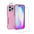 thumbnail image 1 of NIFFPD iPhone 14 Pro Max Case with Screen Protector + Camera Lens Protector, Shockproof Full Coverage Protective Cover Phone Case for iPhone 14 Pro Max 6.7" Pink, 1 of 7