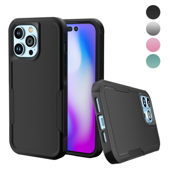 NIFFPD iPhone 14 Pro Max Case, Shockproof Full Coverage Protective Cover Phone Case for iPhone 14 Pro Max 6.7" Black
