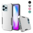 thumbnail image 1 of NIFFPD iPhone 14 Pro Max Case, Shockproof Full Coverage Protective Cover Phone Case for iPhone 14 Pro Max 6.7" White&Gray, 1 of 2
