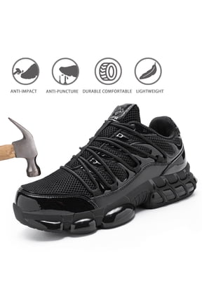 Steel Toe Work Shoes for Men & Women - Lightweight Composite Toe with Air Cushion & Puncture Proof