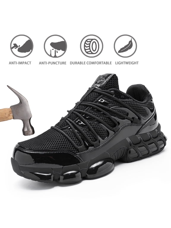 Steel Toe Work Shoes for Men & Women - Lightweight Composite Toe with Air Cushion & Puncture Proof