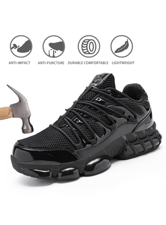 Steel Toe Work Shoes for Men & Women - Lightweight Composite Toe with Air Cushion & Puncture Proof