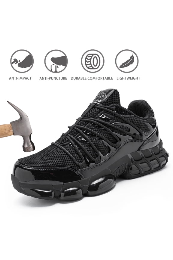 Steel Toe Work Shoes for Men & Women - Lightweight Composite Toe with Air Cushion & Puncture Proof