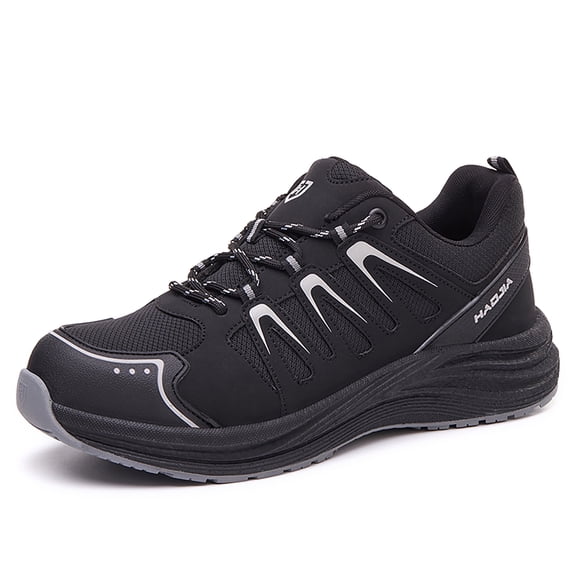 NIFOFISE Steel Toe Shoes for Men Non Slip Shock Absorption Cushion Sole Work Safety Shoes