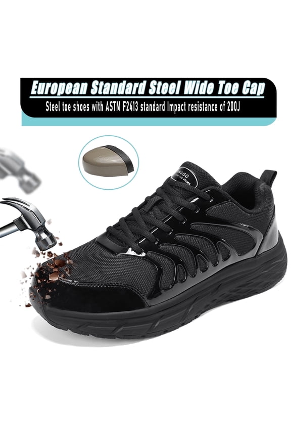 Steel Toe Shoes for Men Women Non Slip Wide Toe Box for Work