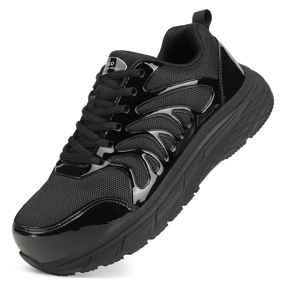 NIFOFISE Wide Toe Steel Toe Safety Work Shoes for Men, Non Slip Lightweight