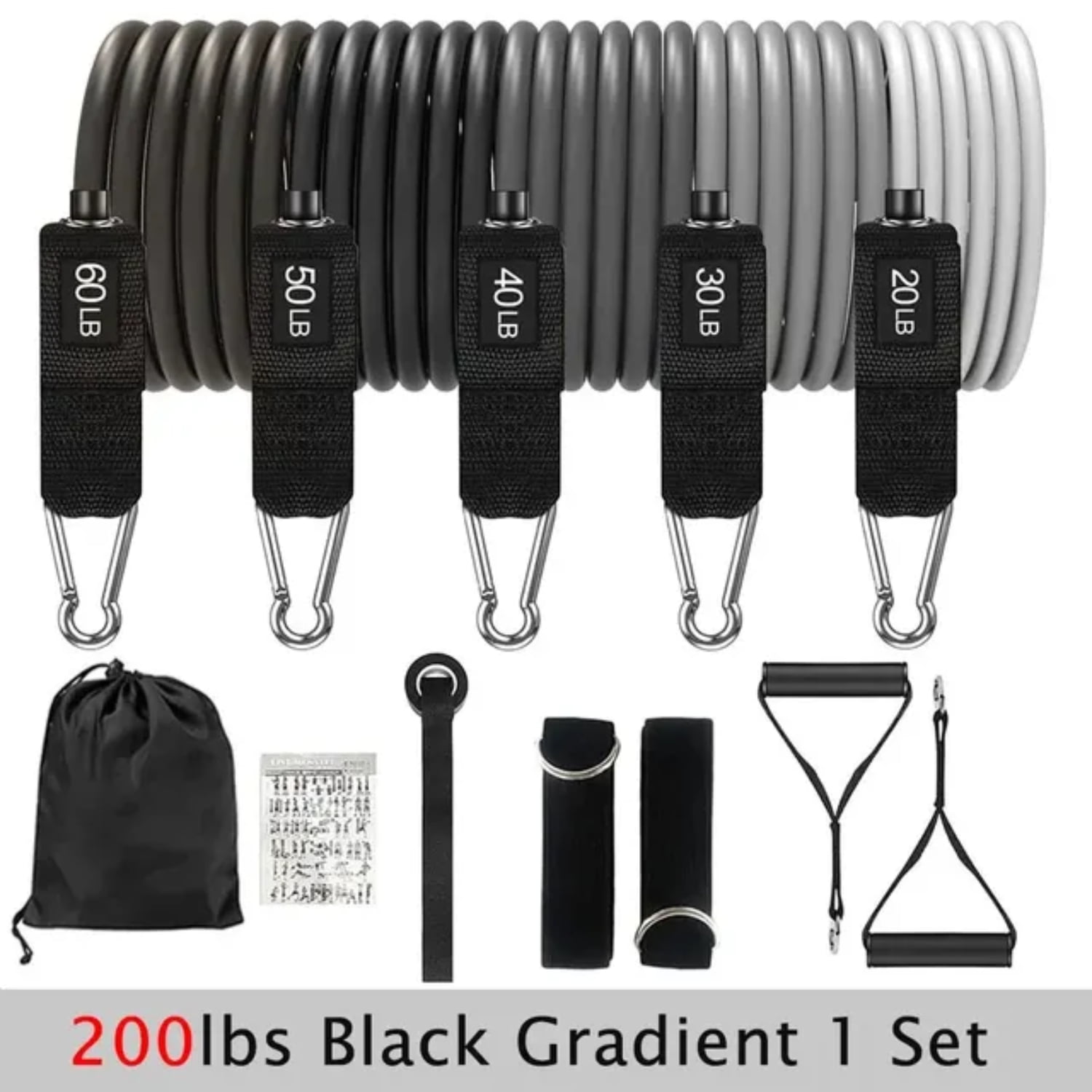 NIFUJIN Resistance Band Set Workout Bands Exercise Band 5 Tube Fitness