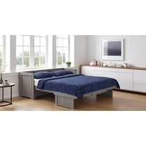 NIGHT & DAY Furniture Murphy Cube Cabinet Bed (Rural Gray, Queen)