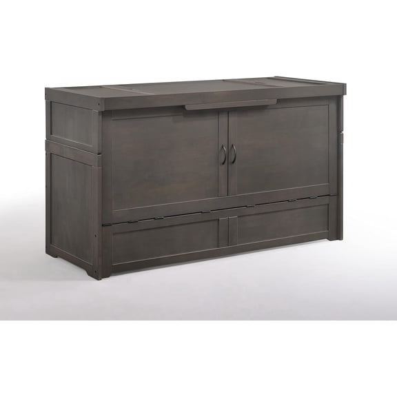 NIGHT & DAY Furniture Murphy Cube Cabinet Bed Stonewash