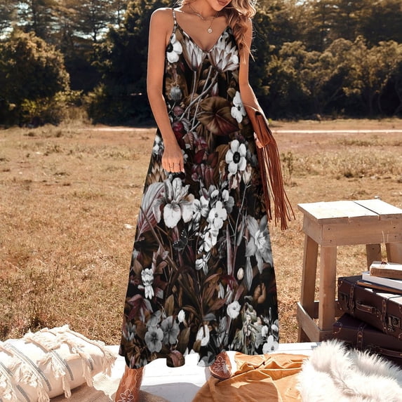 NIGHT GARDEN XXIV Sleeveless Dress womens clothing women's evening dresses women's dresses luxury