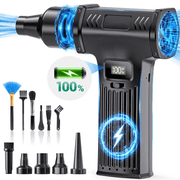 NIGHTEEN Compressed Air Duster,150000 RPM Cordless Electric Air Duster for Computer Cleaning with Brushes and Nozzles