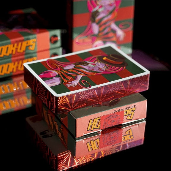 NIGHTMARE ON HOOKUPS STREET LIMITED GILDED EDITION Playing Cards- Blood Red