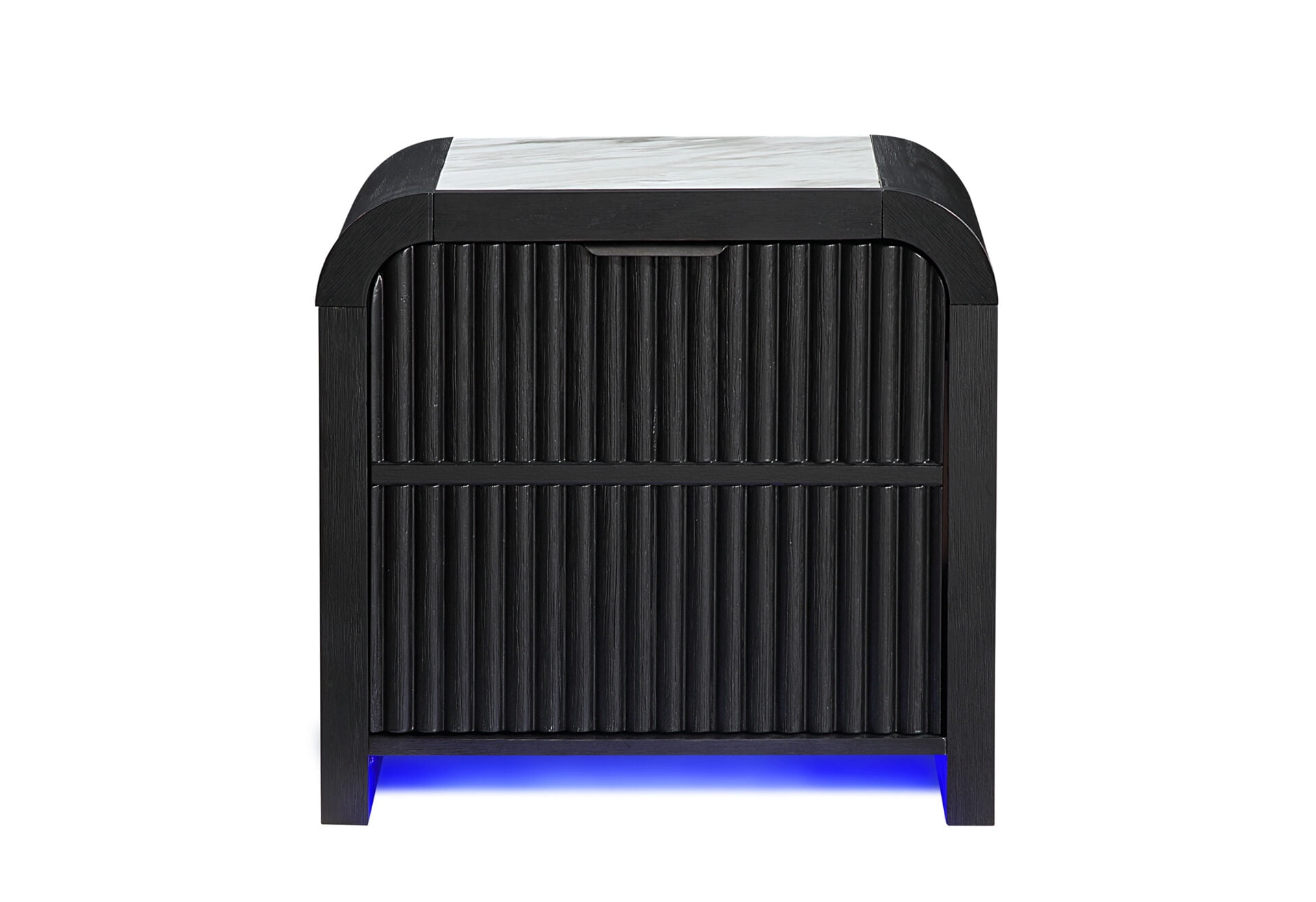 Beckett Black and White Nightstand with LED Cooler and Speaker