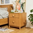 thumbnail image 1 of Beautiful 2-Drawer Fluted Nightstand with Teched Away by Drew Barrymore, Warm Honey Finish, Adults and Teens, 1 of 17