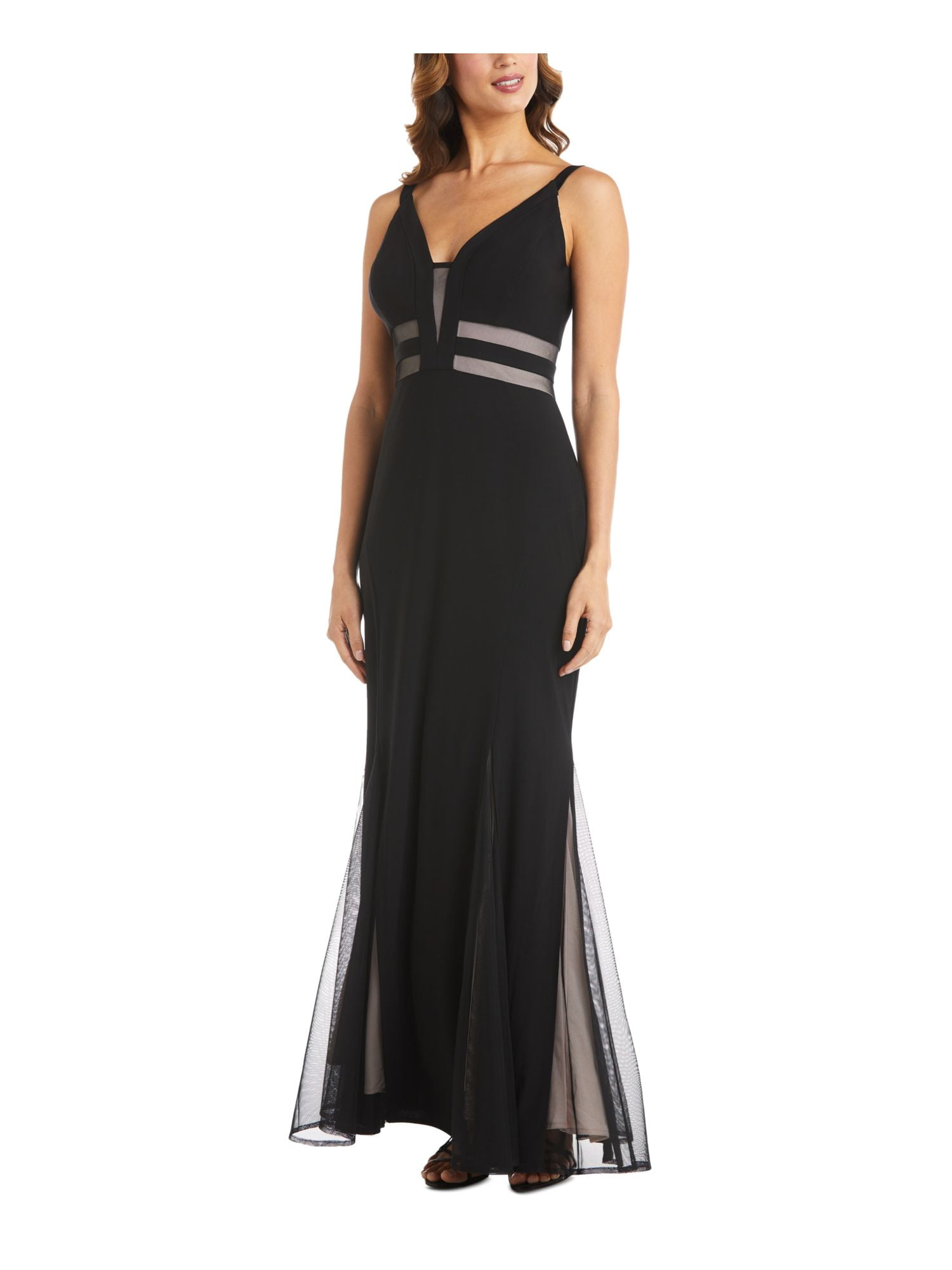 LIV FOSTER Womens White Cut Out Zippered Pleated O-ring Front High Slit Printed Sleeveless V Neck Full-Length Party Gown Dress main image 0