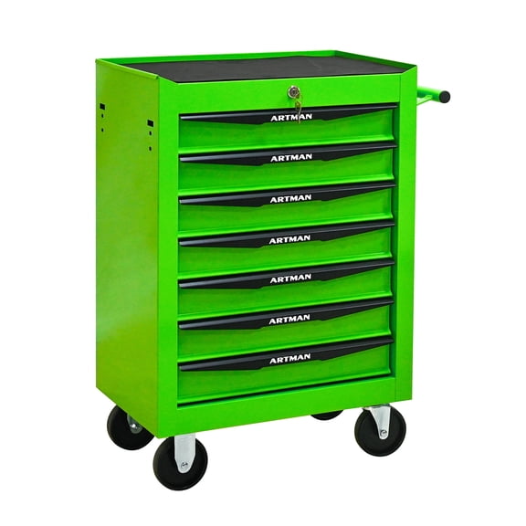 NIGSQJB 30.5" Rolling Tool Chest with 7 Drawers, Heavy-Duty Steel Tool Storage Box Organizer with Ball Bearing Drawer Slides, 2 Keys, 7 Small Boxes, Tool Cabinet Tool Cart, Green