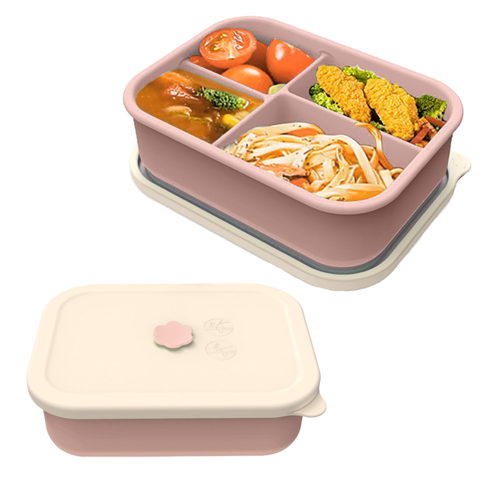 NIHOND Silicone Lunch Box Dividers Salad and Soup Freezer Containers