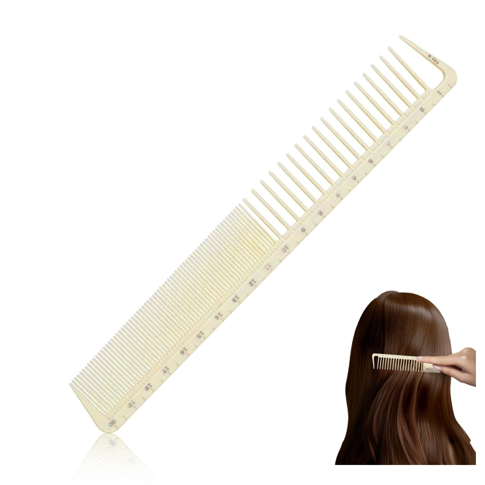 Precision Hair Ruler NIIIYTYB Measuring Comb with Ruler Measurements Hair Cutting Combs for ...