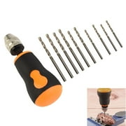 Micro Mini Portable Small Hand Drill + 10pcs Drill Bits Set Tool 0.8-3.0mm