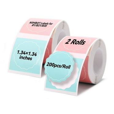 NIIMBOT 2 Rolls Labels for B1/B21/B3S Label Printer, Thermal Labels 1.34"x 1.34"(34x34mm) for DIY/Logo/Label/Barcode/Address Label/Stickers (Clear)
