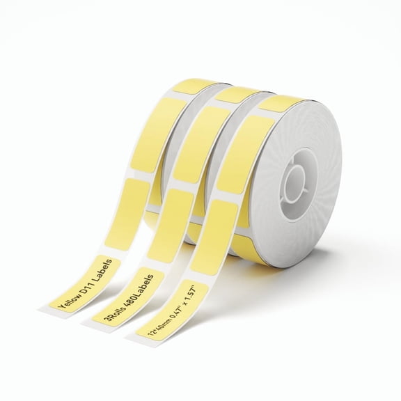 NIIMBOT 3 Rolls Labels for D11/D110/D101 Label Printer, Thermal Labels 0.47" x 1.57"(12x40mm) for DIY/Logo/Label/Barcode/Address Label/Stickers (Yellow)