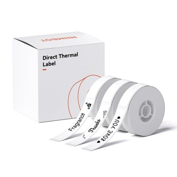 NIIMBOT 3 Rolls Labels for D11/D110/D101 Label Printer, Thermal Labels 0.47" x 2.95"(12x75mm) for DIY/Logo/Label/Barcode/Address Label/Stickers (White)