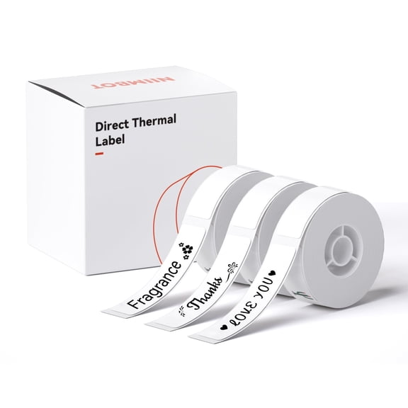 NIIMBOT 3 Rolls Labels for D11/D110/D101 Label Printer, Thermal Labels 0.55" x 2.37"(14 x 60mm) for DIY/Logo/Label/Barcode/Address Label/Stickers (White)