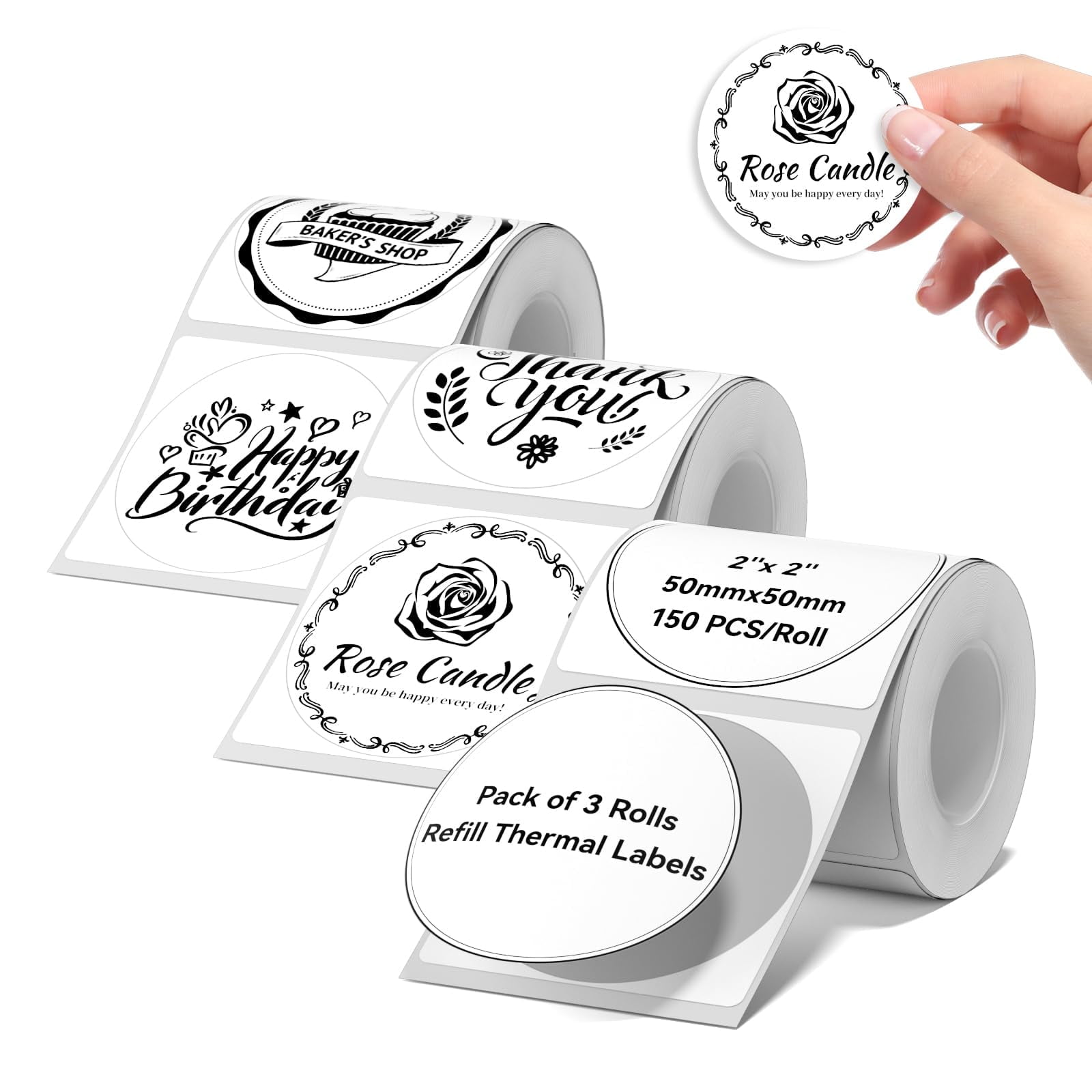 NIIMBOT 3 Rolls White Labels for B21/B1/B3S/B31/B4/K3 Label Maker, 2"x ...