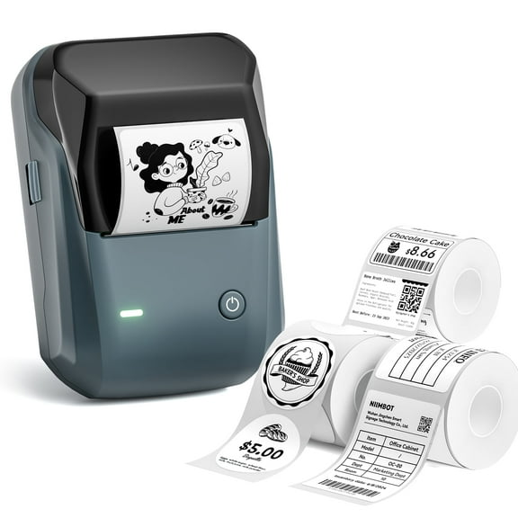 NIIMBOT B1 Bluetooth Thermal Label Maker | 2-Inch Wide Waterproof Labels | 3 Rolls Included | Multi-Scenario Portable Printer for Home/Office/Business (Compatible with Phone/Computer)