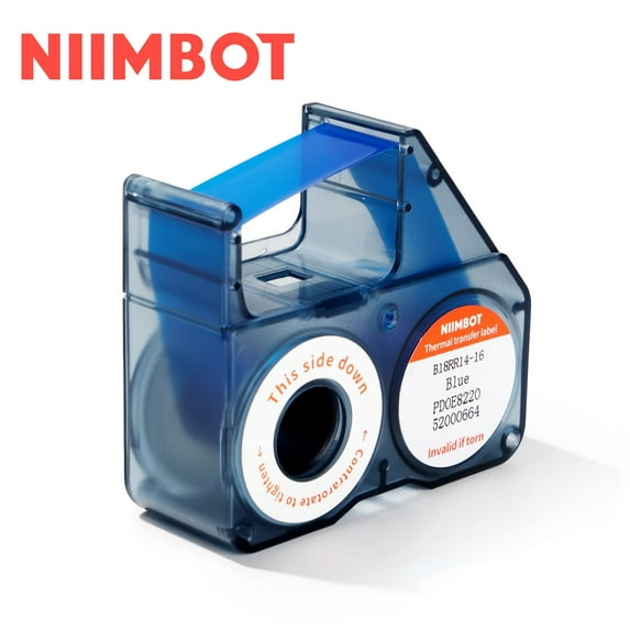 NIIMBOT B18 Replacement Labeling Ribbon Only for B18 Thermal Transfer Printer, Up to 53 FT (Blue)