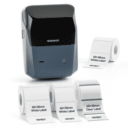 NIIMBOT B1Pro Lake Blue Bluetooth Thermal Label Maker Package, 300DPI HD Portable Sticker Printer with Label Roll for Office Essentials & File Classification