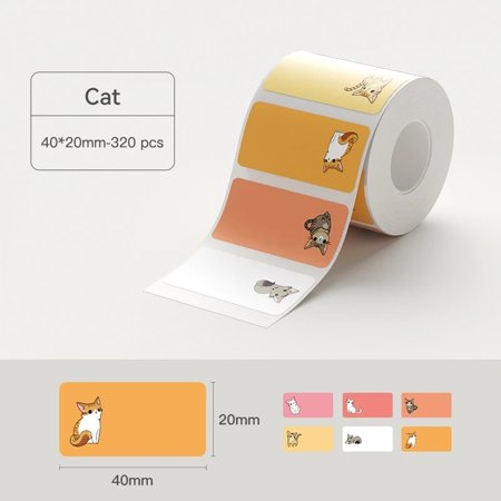 NIIMBOT B21/B203/B3S Label Machine Printing Paper Self Adhesive Label Waterproof Oil Resistant Tear Resistant Label Cat 40x20mm