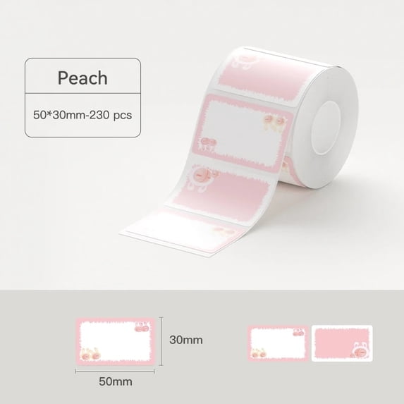 NIIMBOT B21/B203/B3S Label Machine Printing Paper Self Adhesive Label Waterproof Oil Resistant Tear Resistant Label Peach 50x30mm
