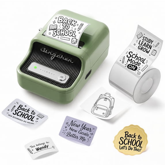 NIIMBOT B21 Label Maker Machine, 2 inches Barcode Label Printer Wireless Thermal Sticker Printer, 50x30mm Label-230Pcs (Green)