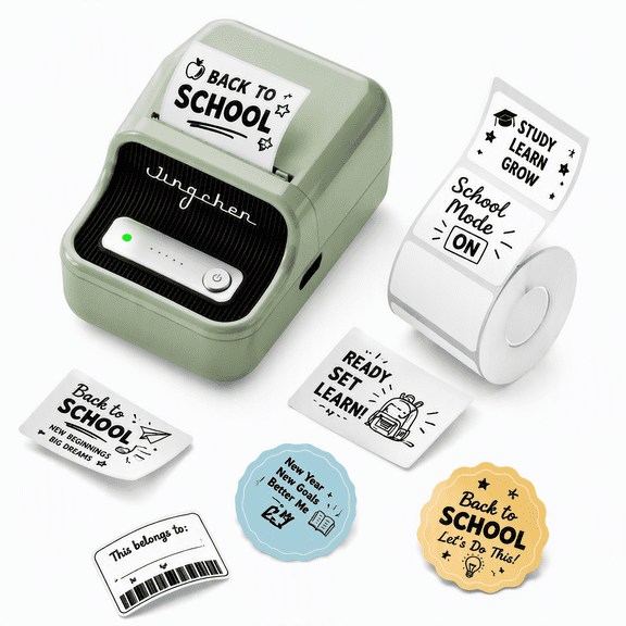 NIIMBOT B21 Label Maker Machine, 2 inches Barcode Label Printer Wireless Thermal Sticker Printer, 50x30mm Label-230Pcs (Green)