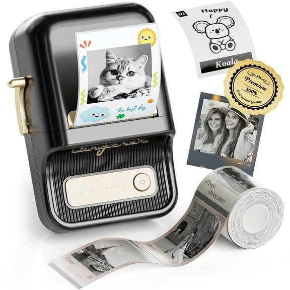 NIIMBOT B21 Pro HD Photo Printer Label Maker Machine, NEW Upgrade !300 DPI ! Sticker Printer Thermal Labeler for Business Home Office Organization,Black