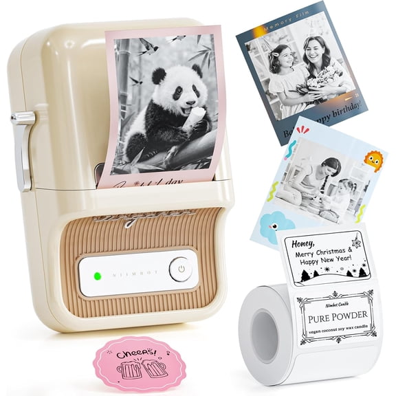 B21 Pro Label Maker with Tapes, 300DPI HD Label Printer, Sticker Maker for Home Organization, Photo Print, Study Graphics, Scrapbook, White