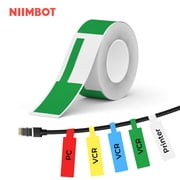 NIIMBOT Cable Label Maker Tape (1" x 3") Printer Sticker Paper with Self-Adhesive for B1/B21/B3S,1 Roll of 100 (Green)