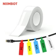 NIIMBOT Cable Label Maker Tape (1" x 3") Printer Sticker Paper with Self-Adhesive for B1/B21/B3S,1 Roll of 100 (White)