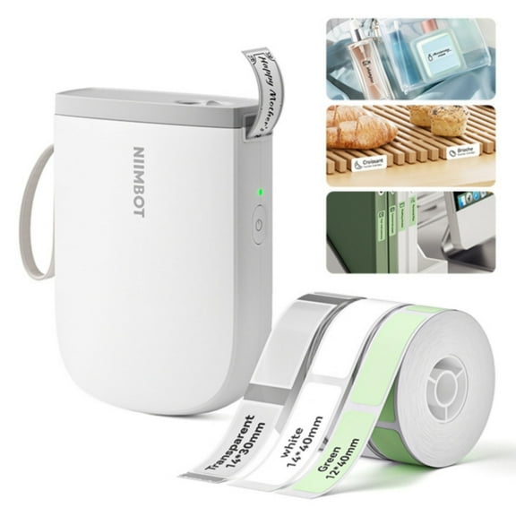NIIMBOT D11 Upgraded HD 300 dpi Label Maker Mini Bluetooth Wireless Label Printer Inkless Labeler Rechargeable(White+Extra 3 Rolls)
