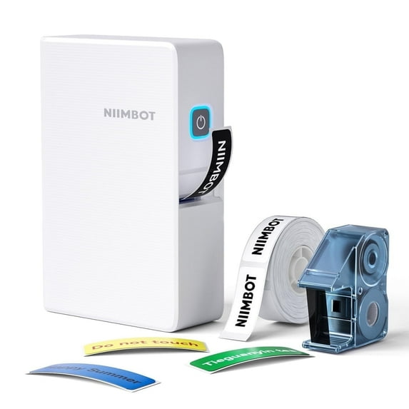 NIIMBOT Label Maker N1 Mini Thermal Transfer Label Printer with Black Ribbon Cartridge and White Labels for Indoor/Outdoor Identification, Support Color Printing Wireless Bluetooth Rechargeable